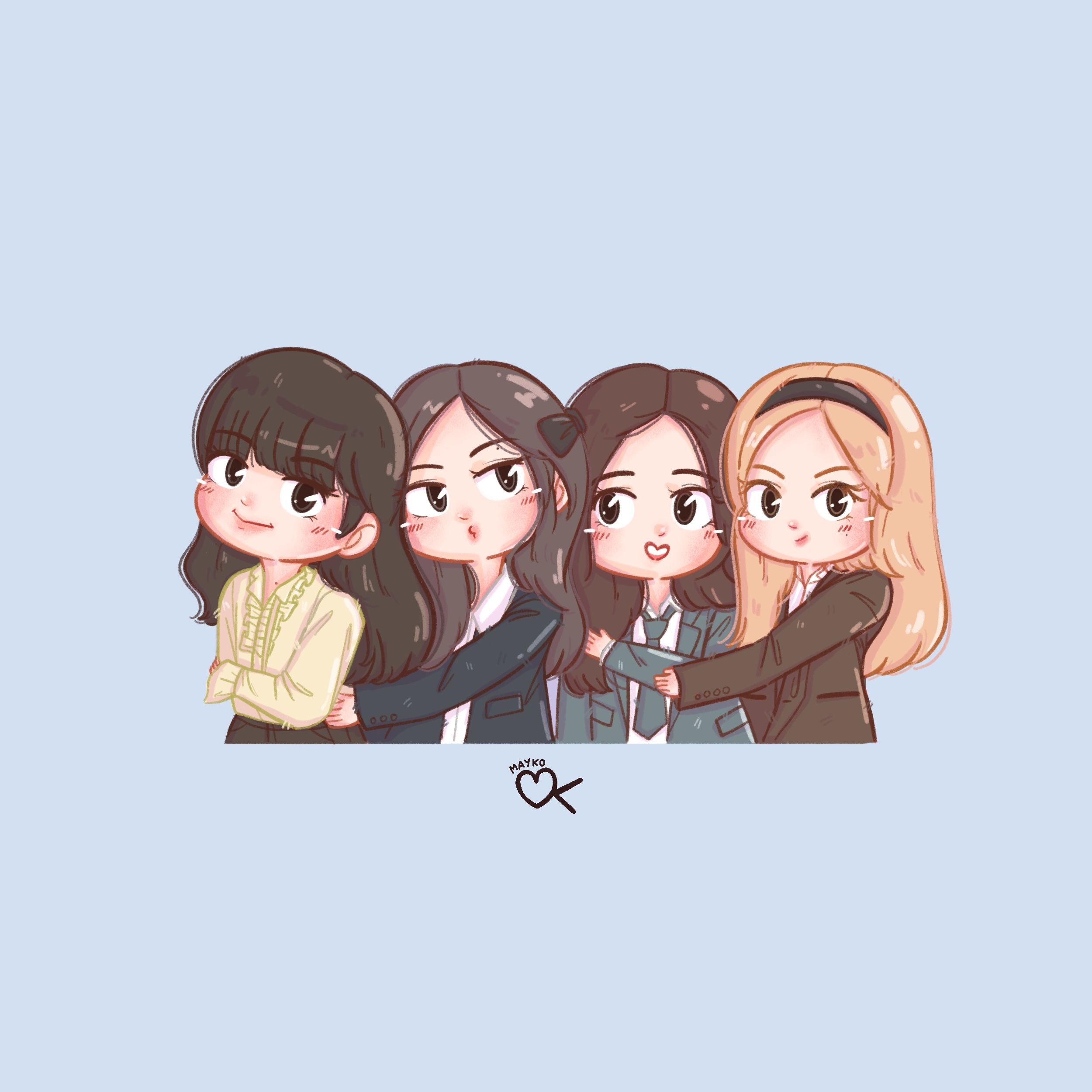 Blackpink Cute Cartoon 2022 Wallpapers Wallpaper Cave
