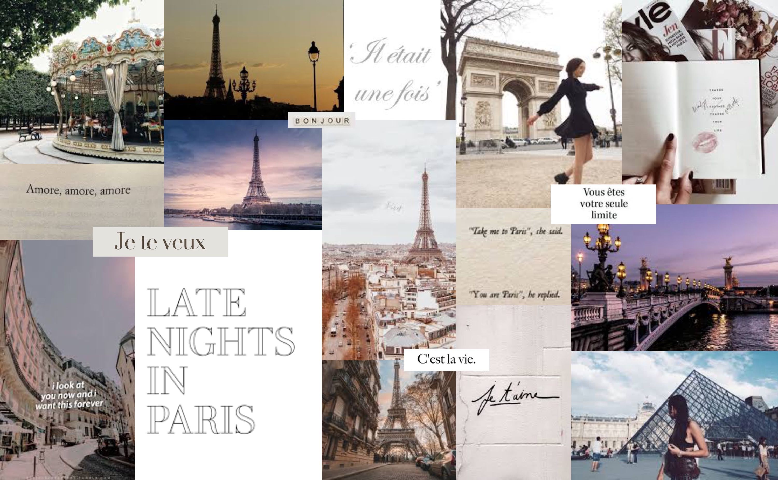 Paris Collage Wallpapers Wallpaper Cave