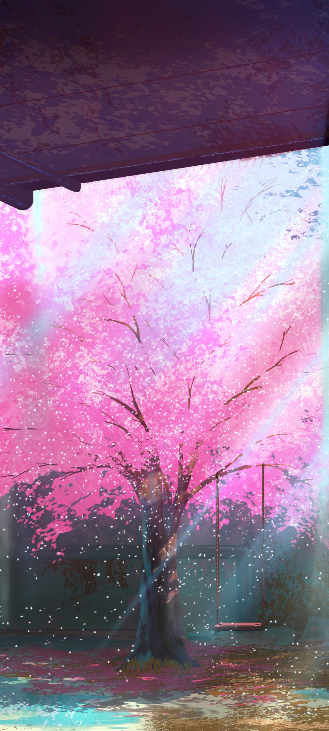 Pink Anime Tree Wallpaper