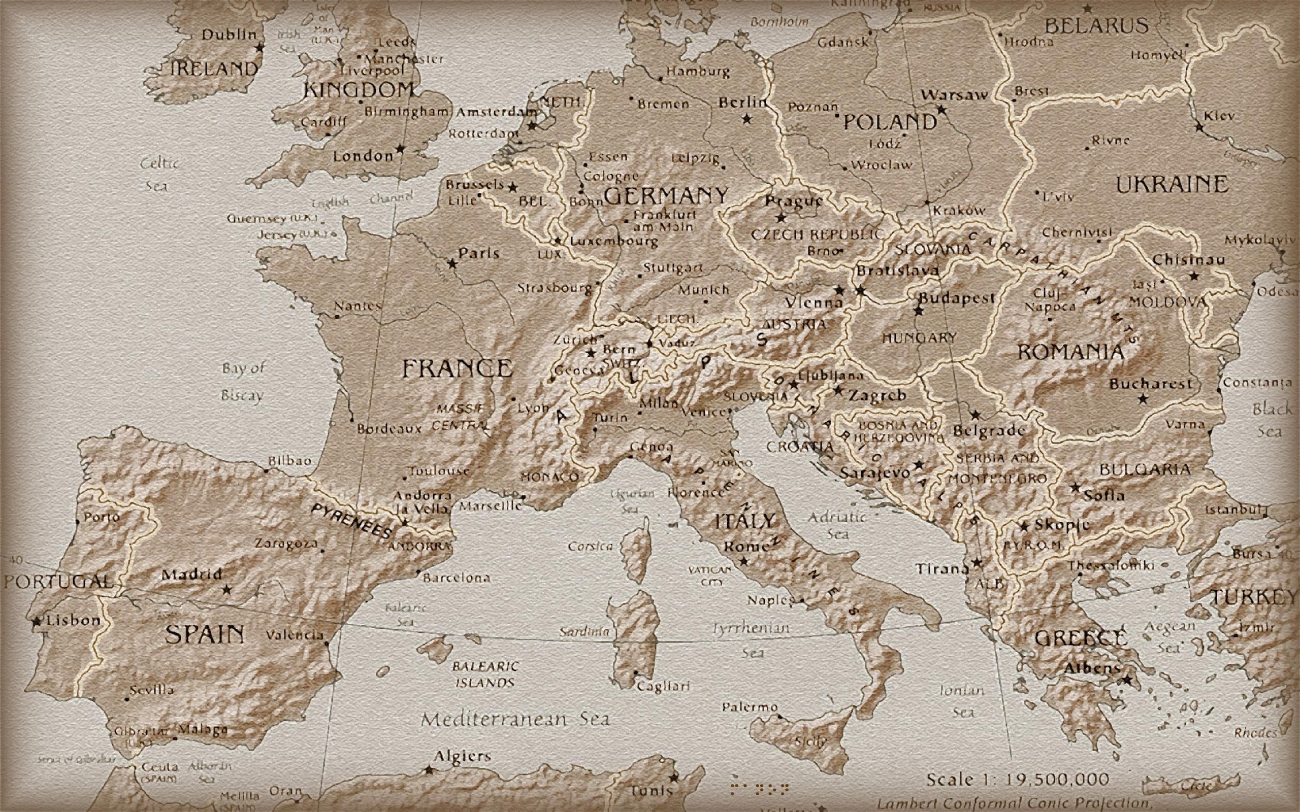Vintage Europe Map Background