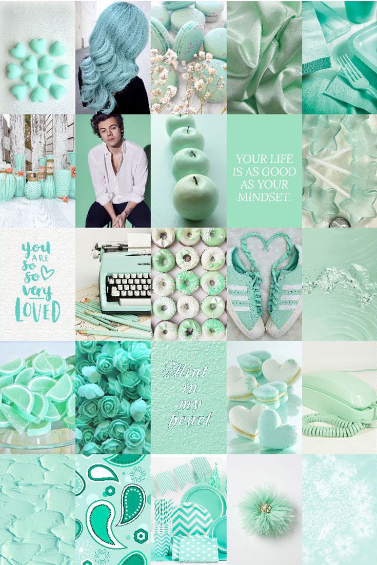 Light Green Collage Wallpapers Wallpaper Cave