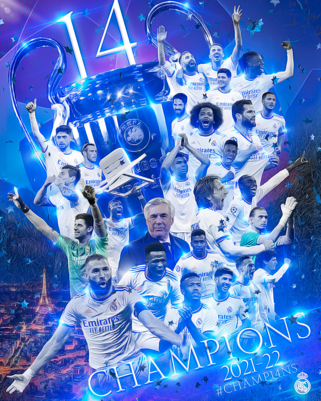 Real Madrid UEFA Champions League Champions 2022 Wallpapers Wallpaper