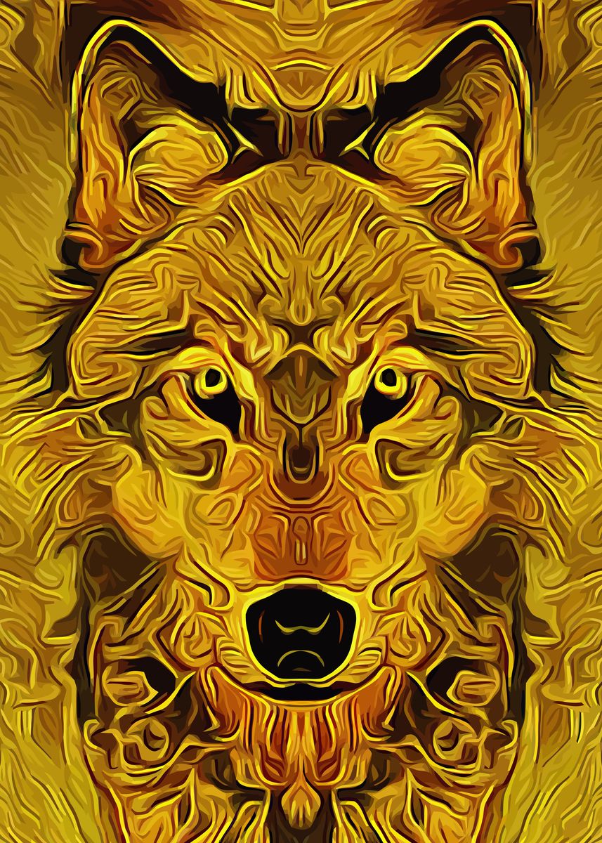Golden Wolf Wallpapers Wallpaper Cave