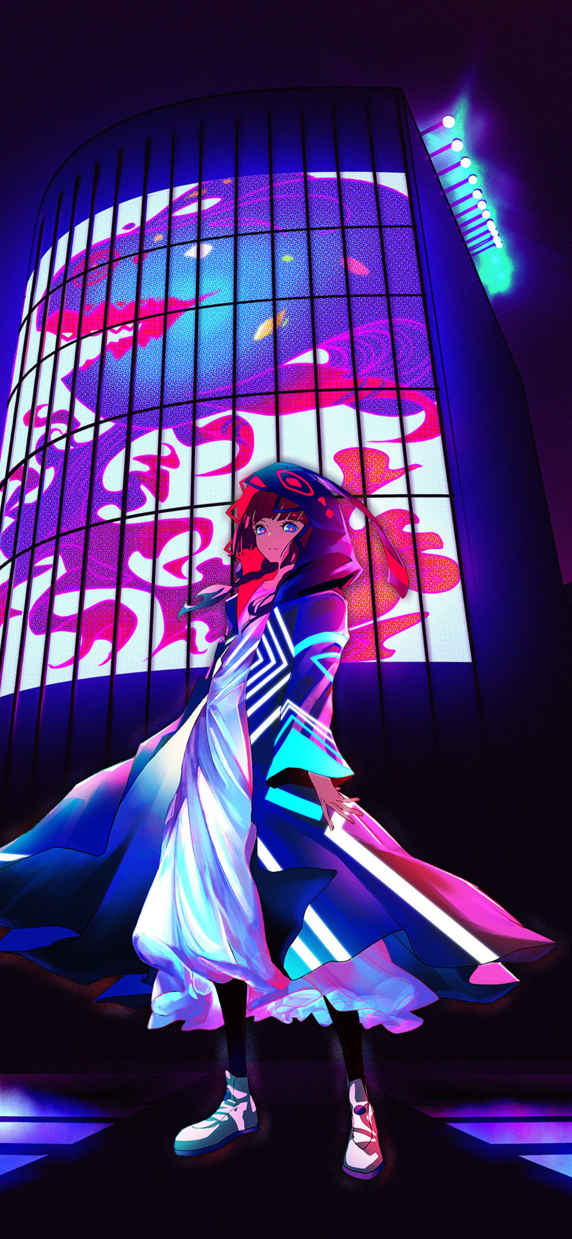 Neon Blue Anime Wallpaper