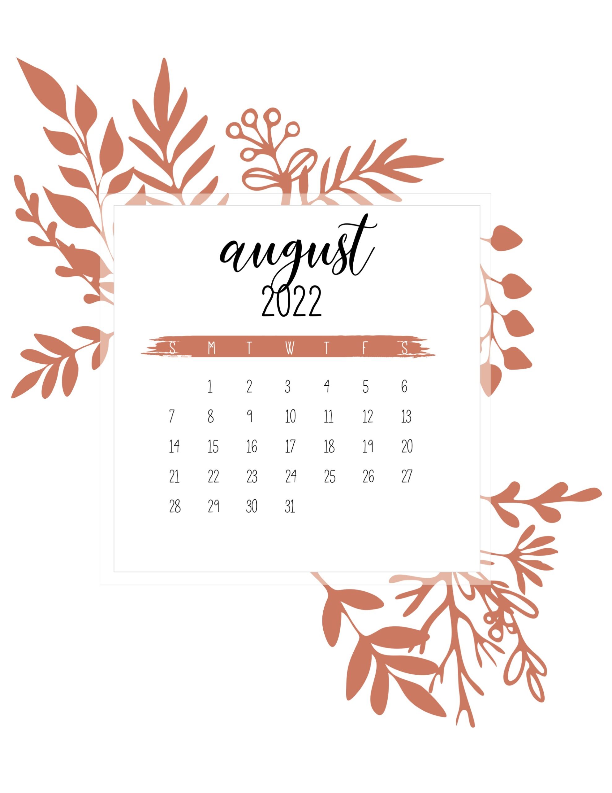 August 2022 Calendar Wallpapers Wallpaper Cave