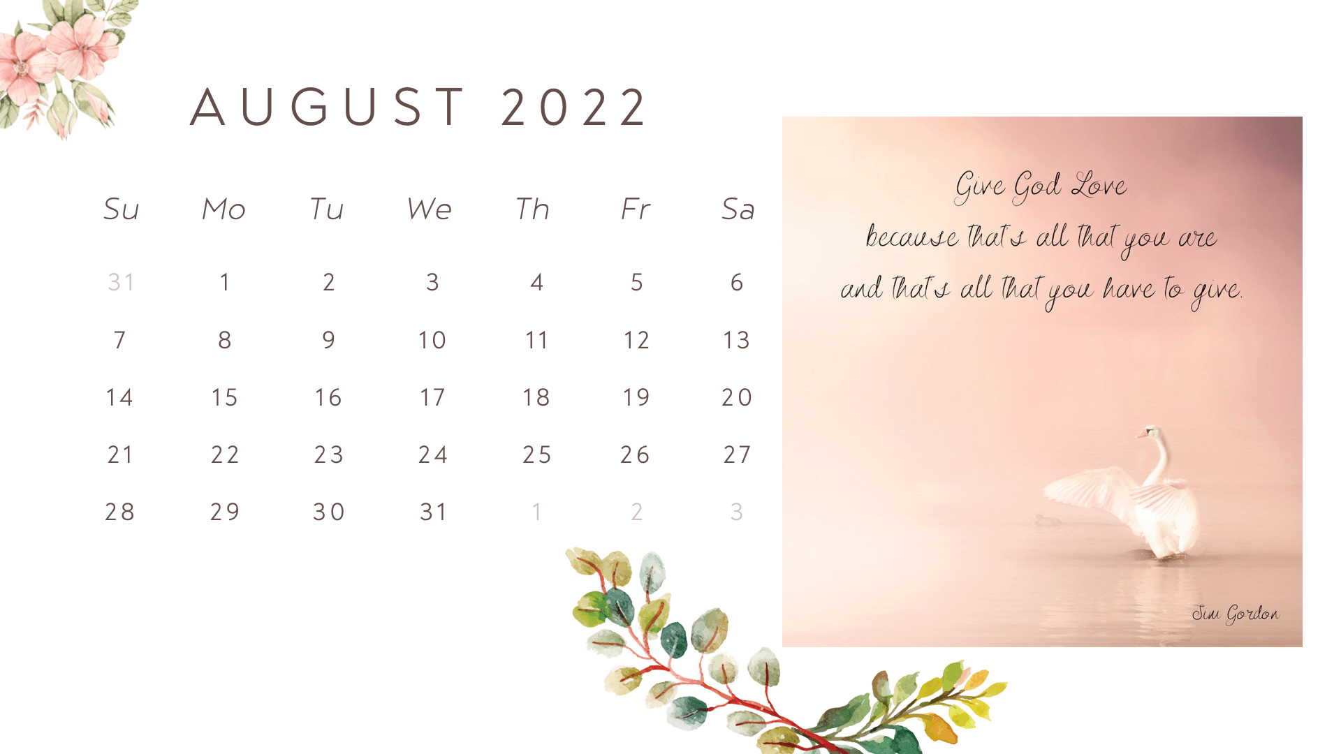 August 2022 Calendar Wallpapers Wallpaper Cave