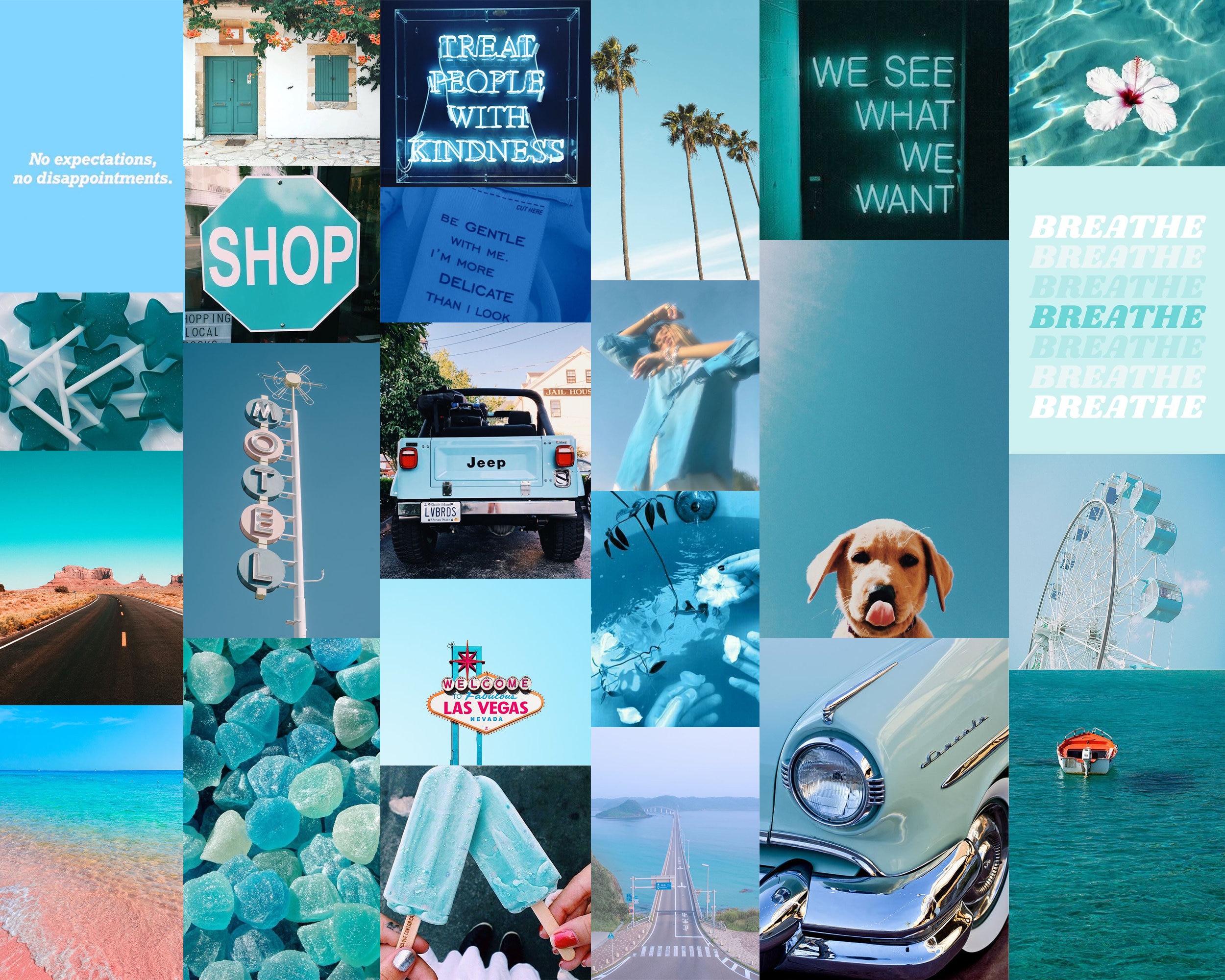 Baby Blue Collage Wallpapers Wallpaper Cave