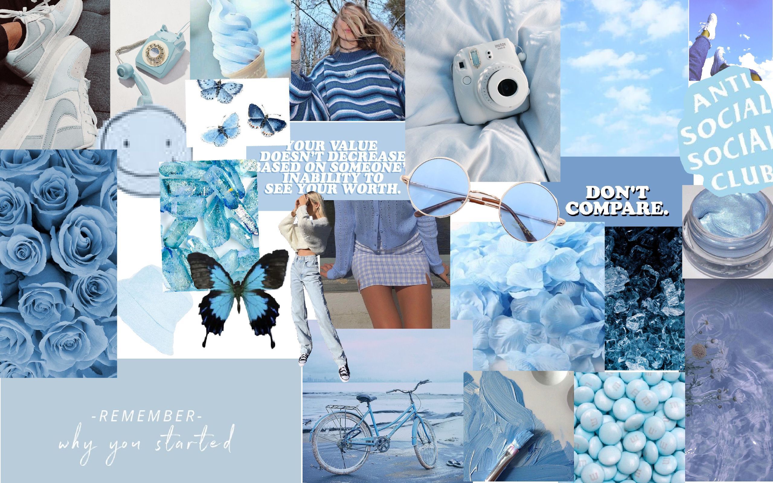 Baby Blue Collage Wallpapers Wallpaper Cave