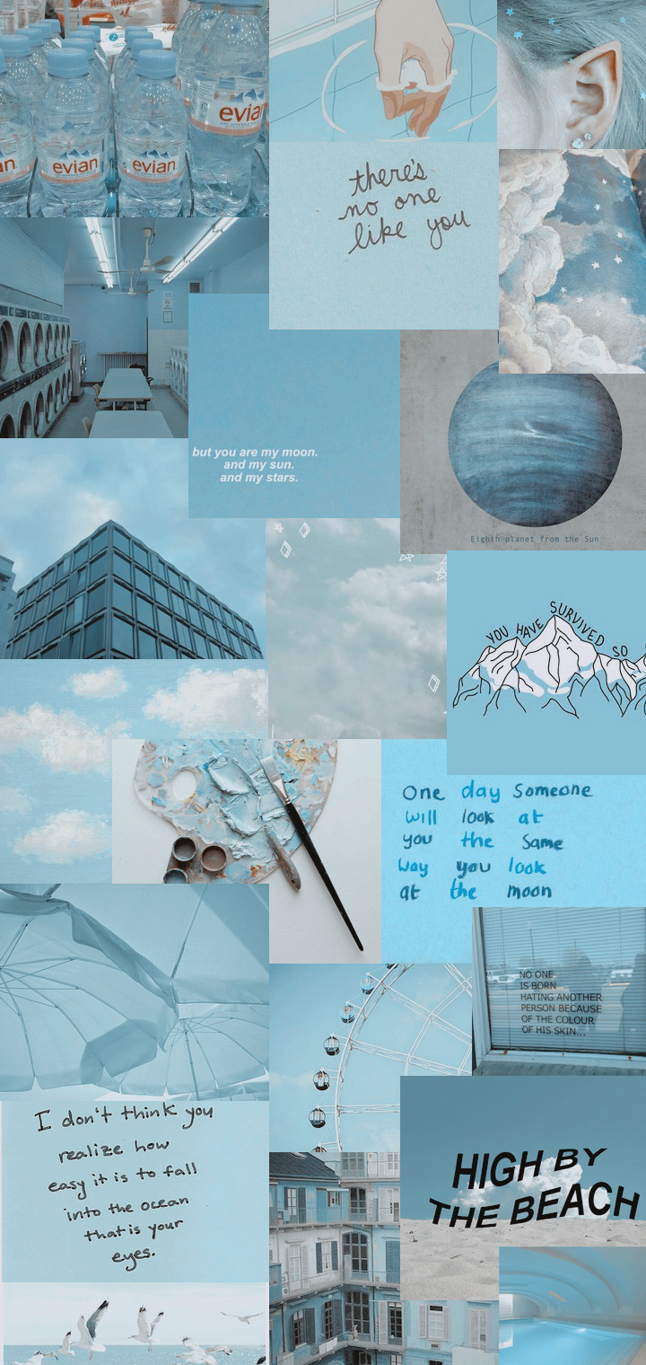 Baby Blue Collage Wallpapers Wallpaper Cave