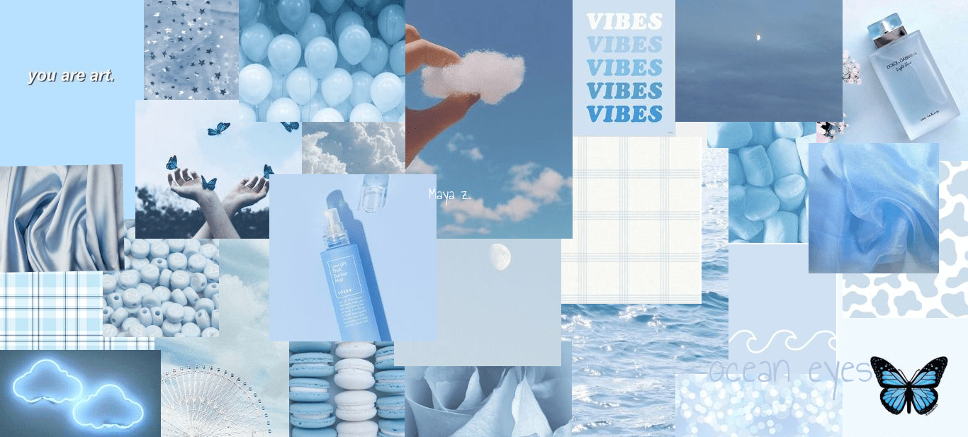 Baby Blue Collage Wallpapers Wallpaper Cave
