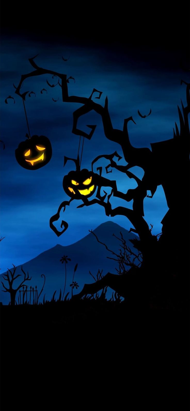 Blue Cute Halloween Wallpapers Wallpaper Cave