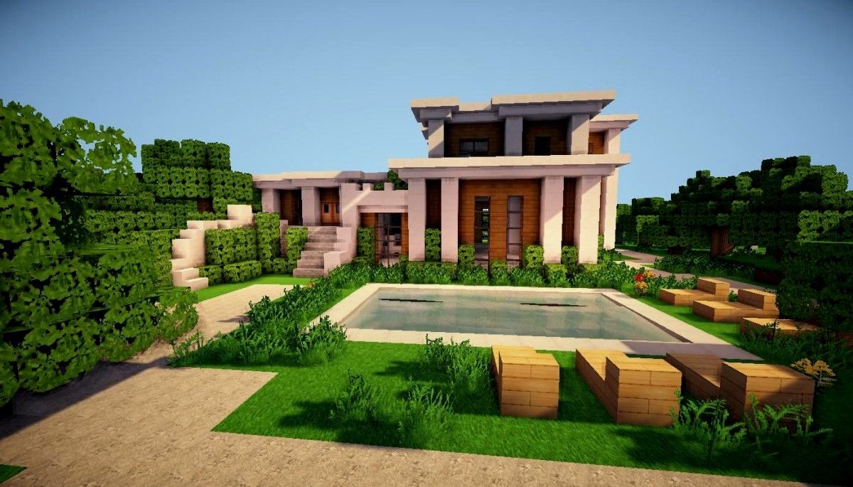 Minecraft Modern House Wallpapers Wallpaper Cave