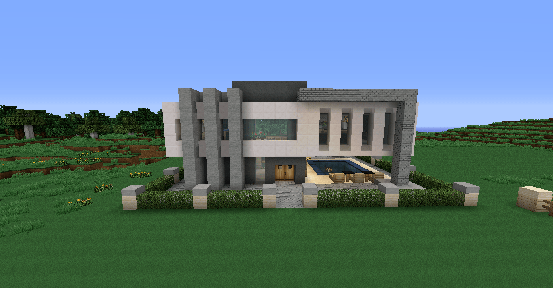 Minecraft Modern House Wallpapers Wallpaper Cave