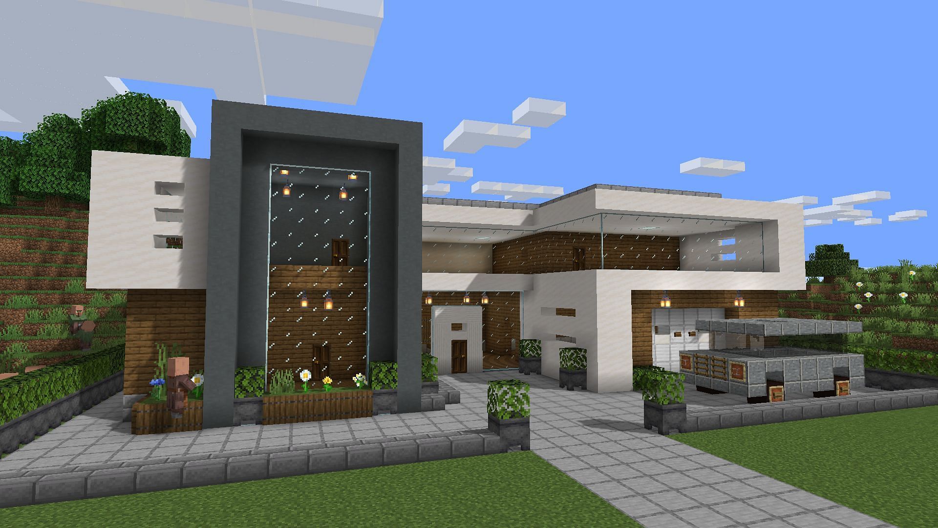 Minecraft Modern House Wallpapers Wallpaper Cave