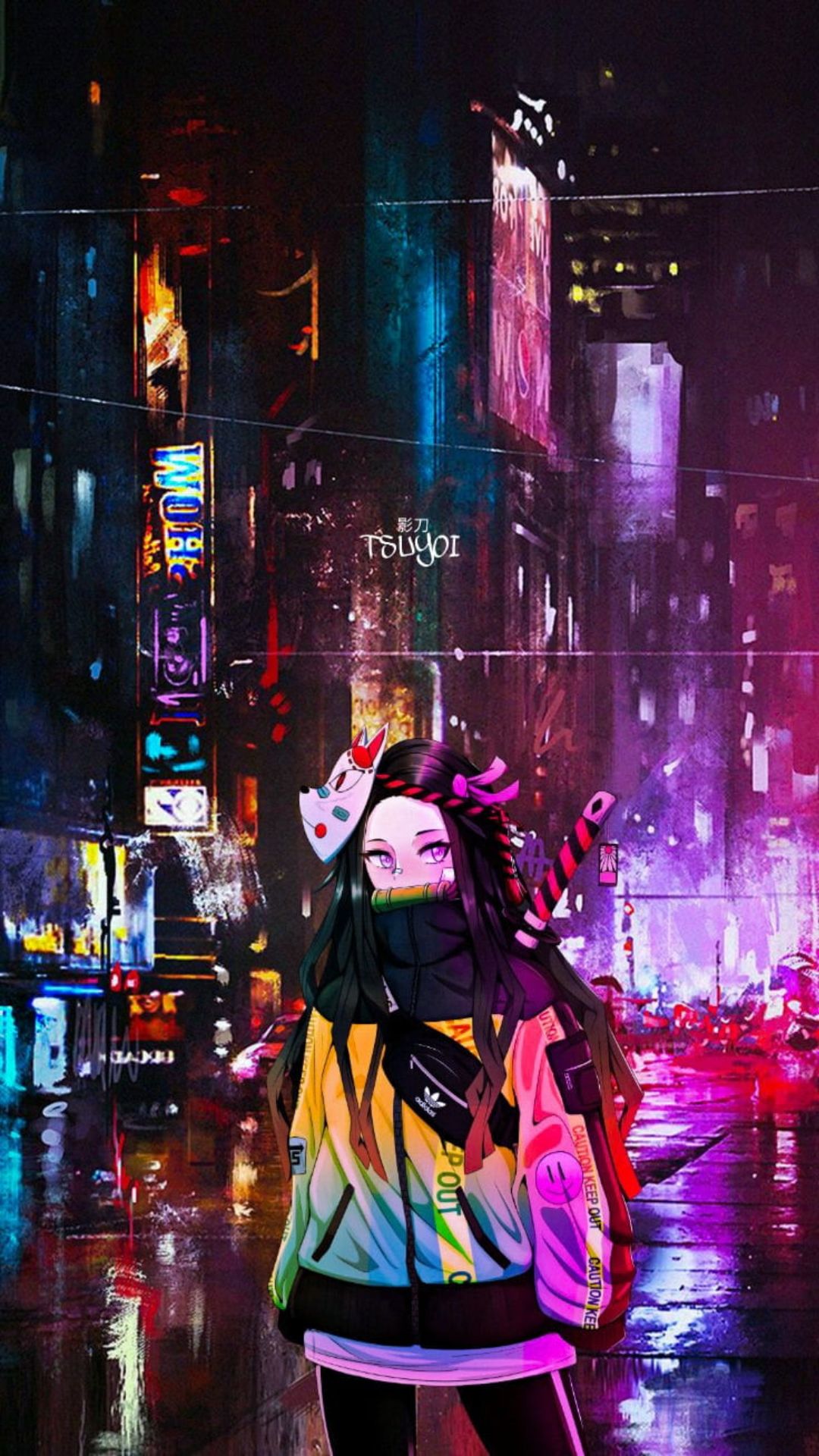 Neon Demon Slayer Wallpapers Wallpaper Cave