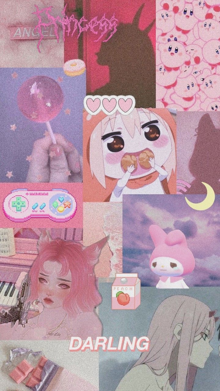 Pink Anime Collage Wallpapers Wallpaper Cave