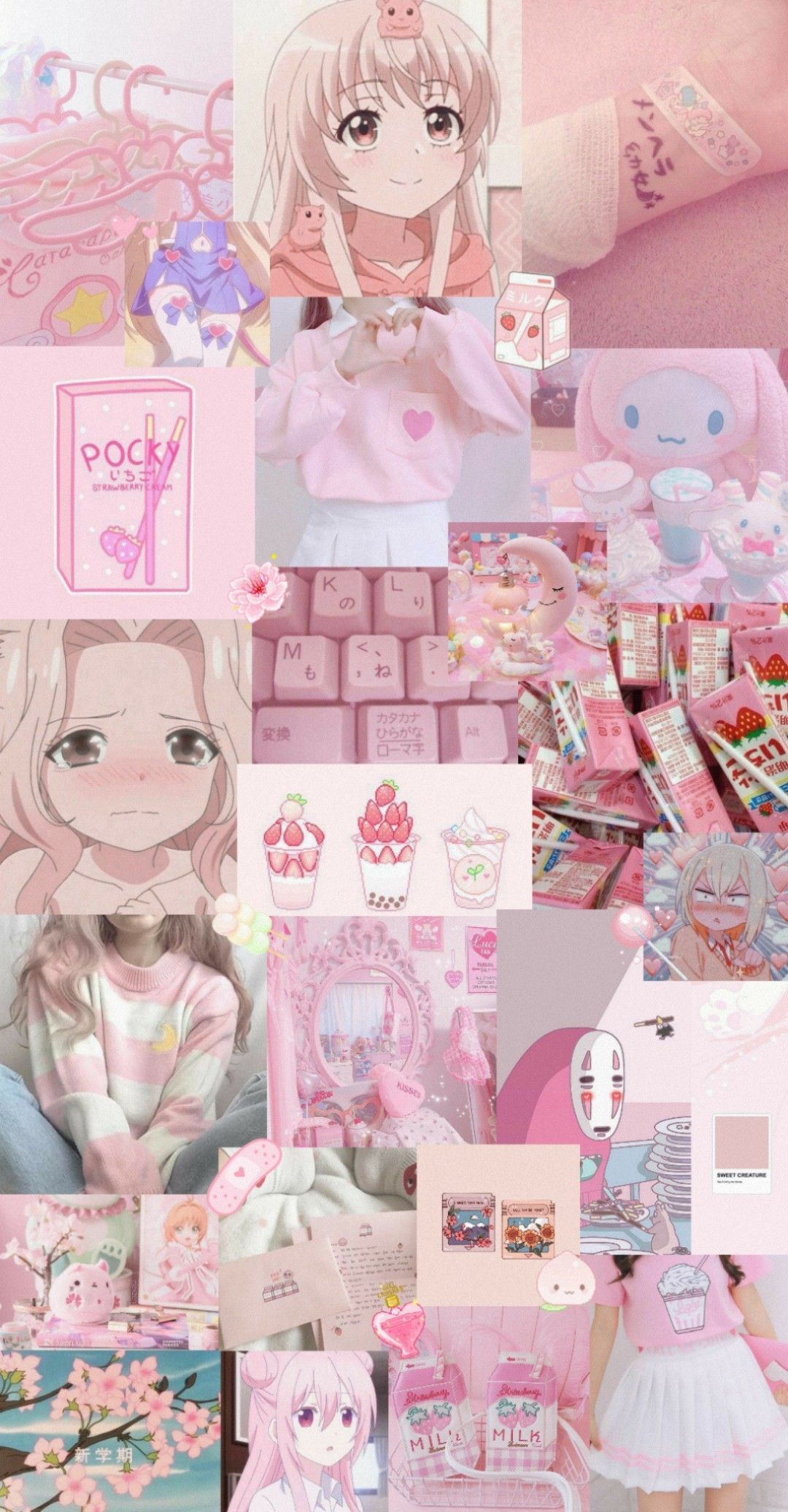 Pink Anime Collage Wallpapers Wallpaper Cave