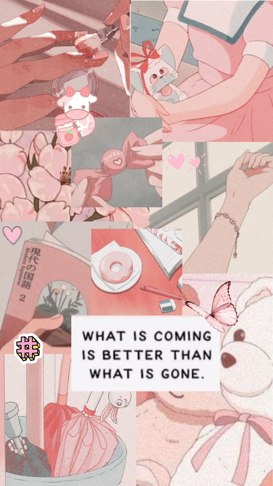 Pink Anime Collage Wallpapers Wallpaper Cave