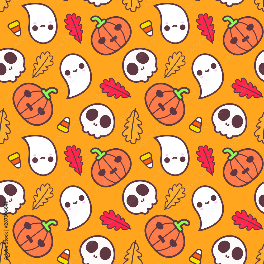 Kawaii Halloween Pattern Wallpapers Wallpaper Cave