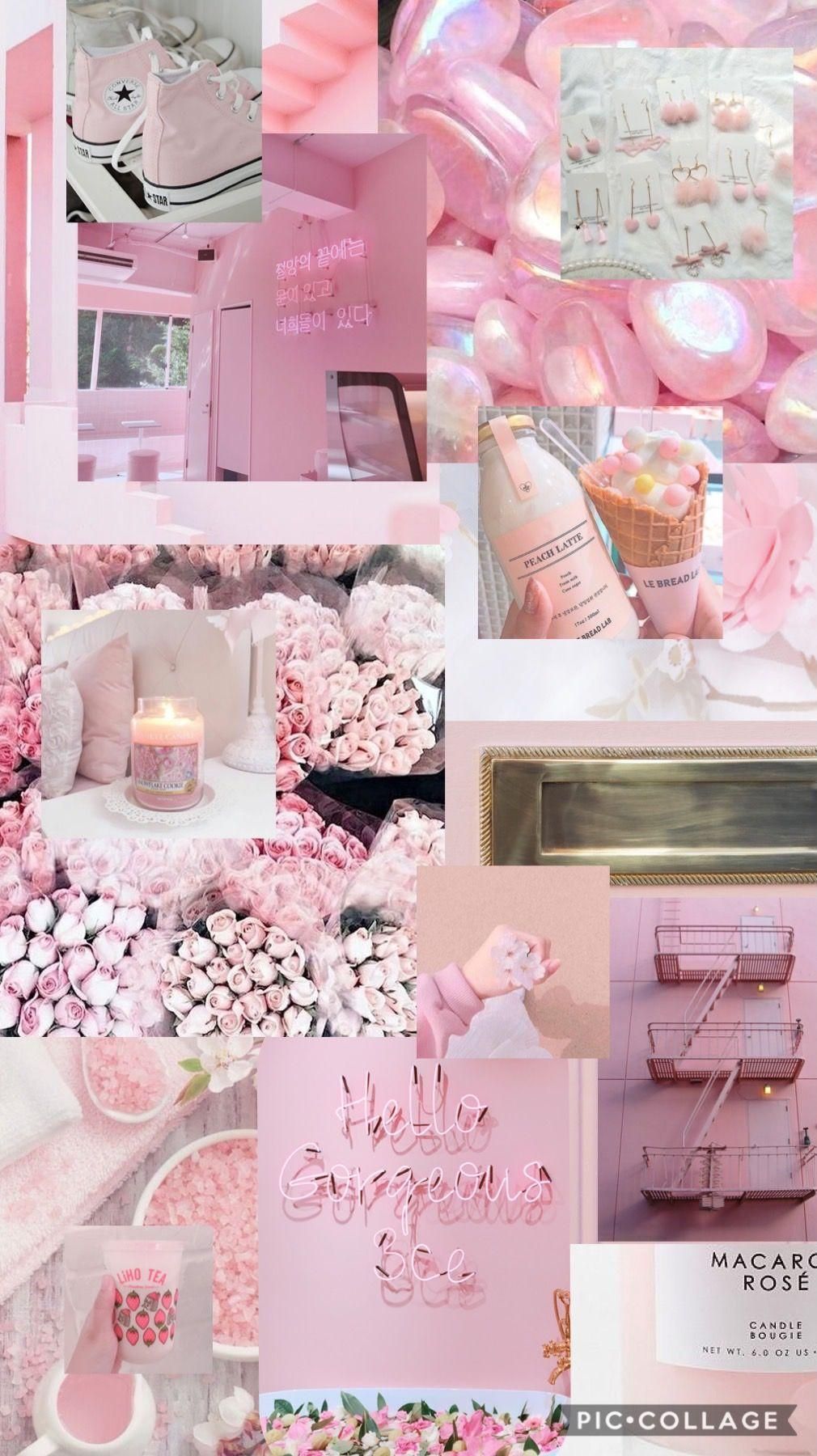 Light Pink Aesthetic Collage Wallpapers Wallpaper Cave