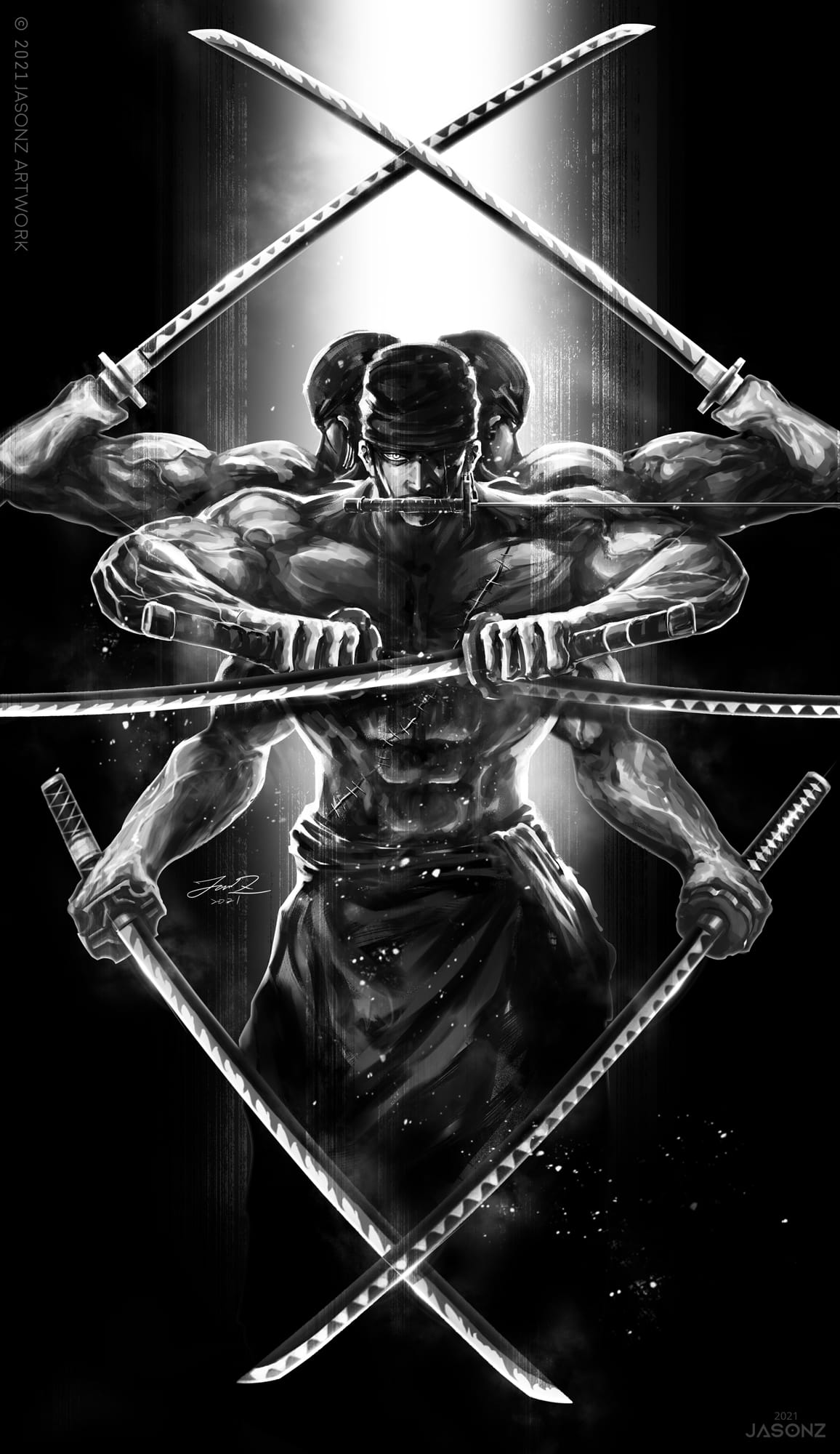Zoro Black And White Wallpapers Wallpaper Cave