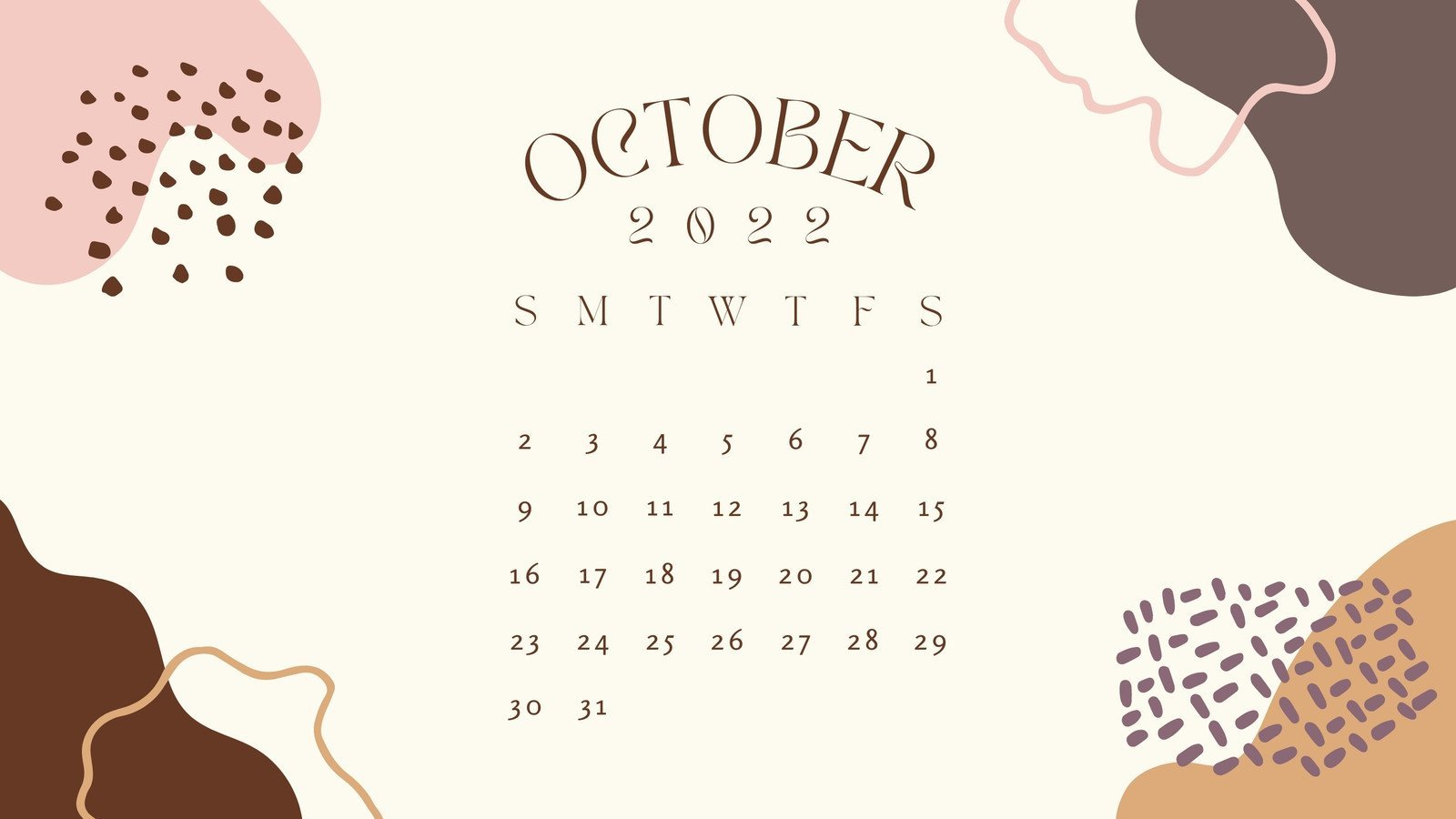 October 2022 Calendar Wallpapers Wallpaper Cave