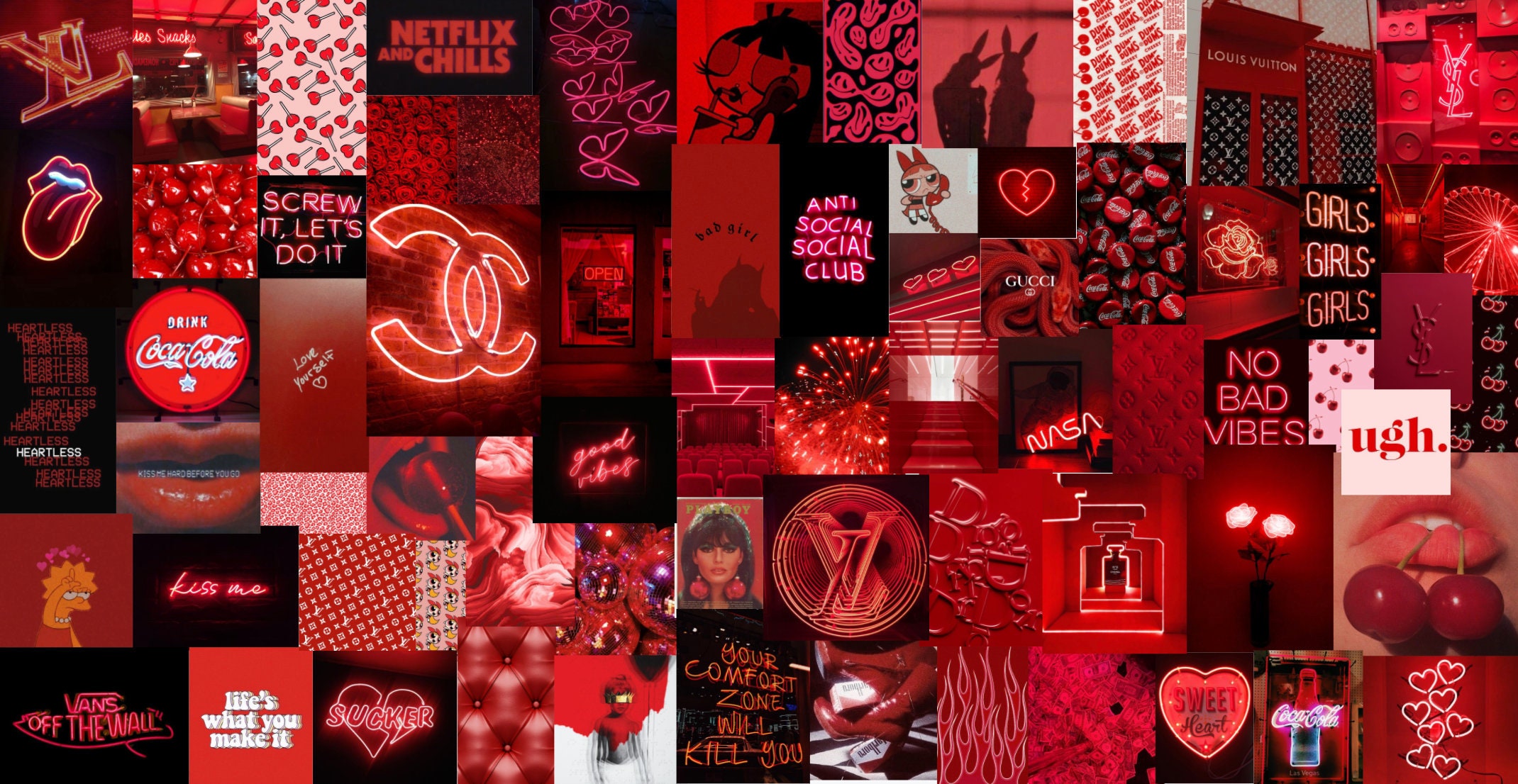 Baddie Collage Red Wallpapers Wallpaper Cave