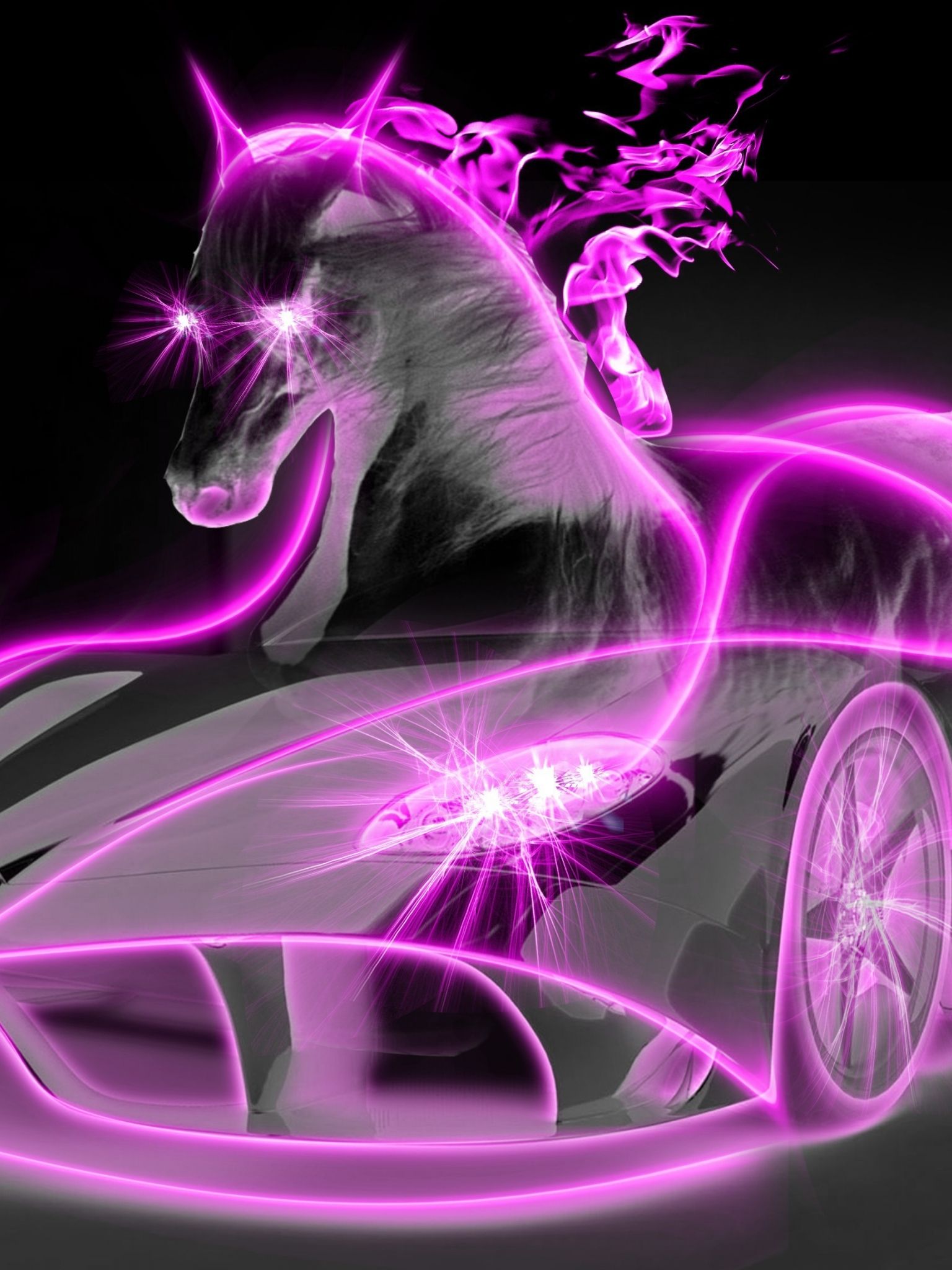 Neon Pink Horse Wallpapers Wallpaper Cave