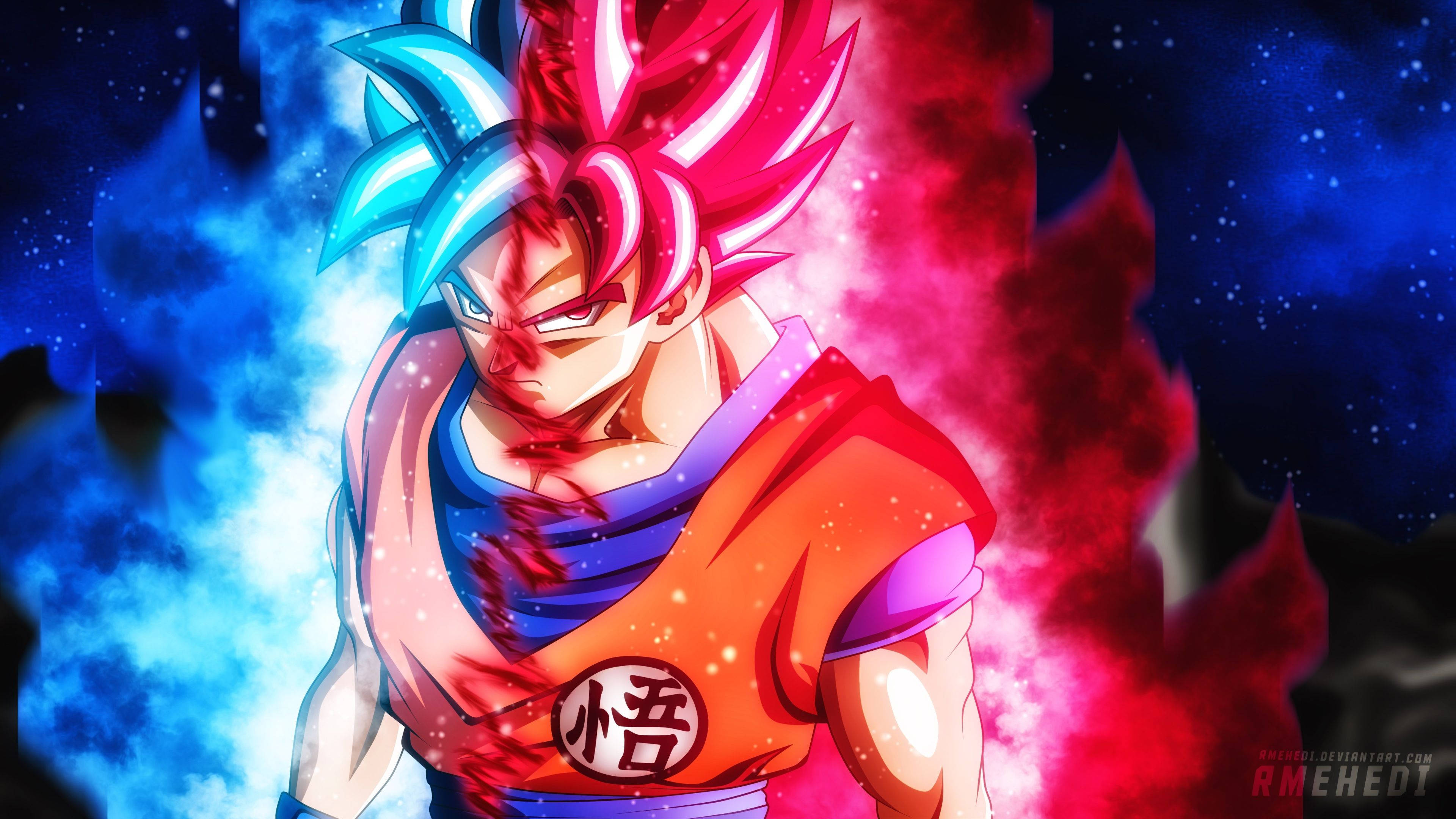 Goku Red And Blue Wallpapers Wallpaper Cave