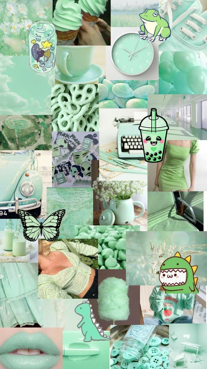 Mint Green Collage Wallpapers Wallpaper Cave