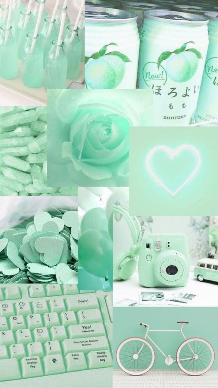 Mint Green Collage Wallpapers Wallpaper Cave