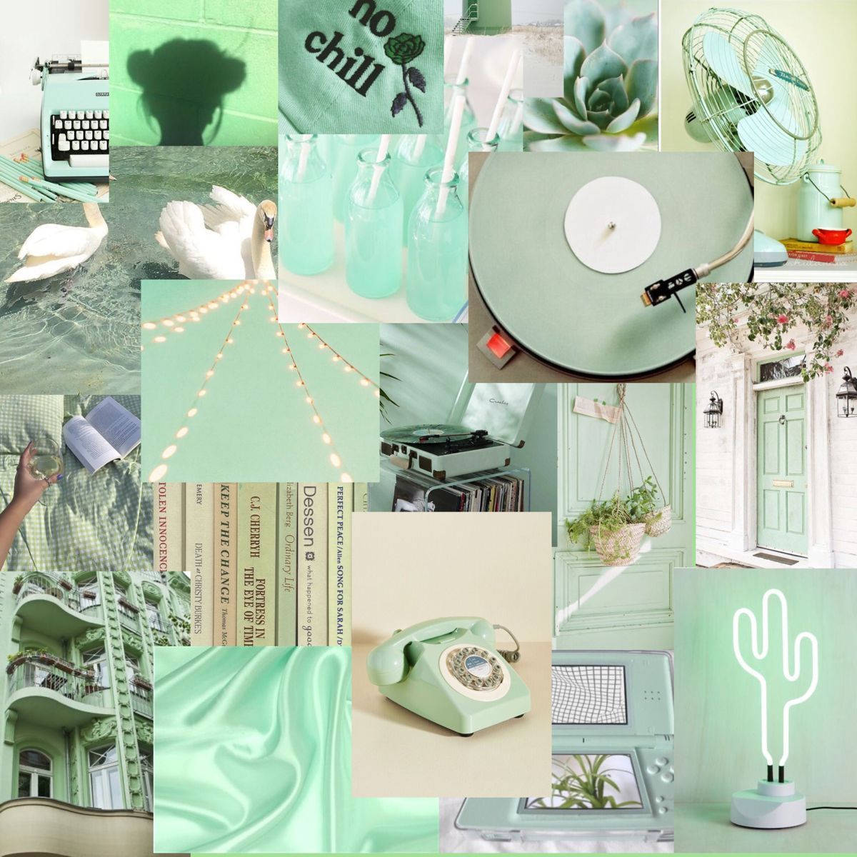 Mint Green Collage Wallpapers Wallpaper Cave