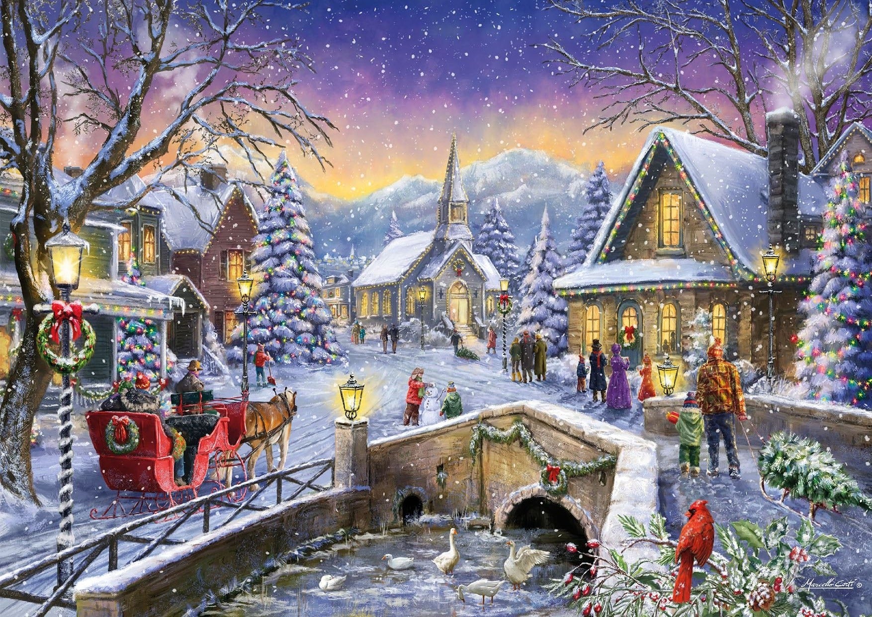 Snow Village Christmas Wallpapers Wallpaper Cave