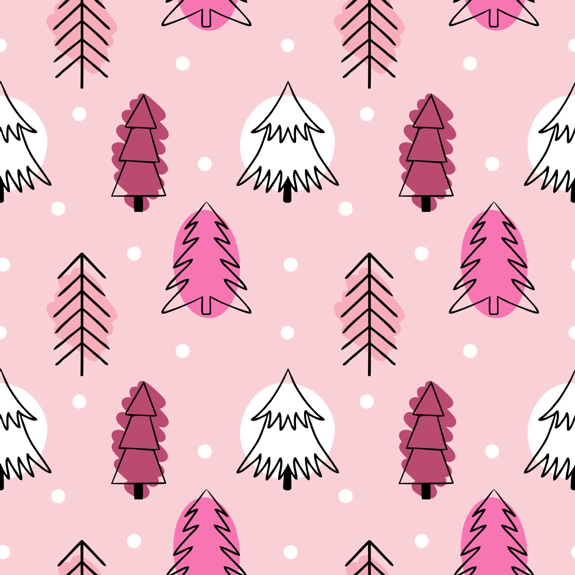 Christmas Pink Trees Wallpapers Wallpaper Cave