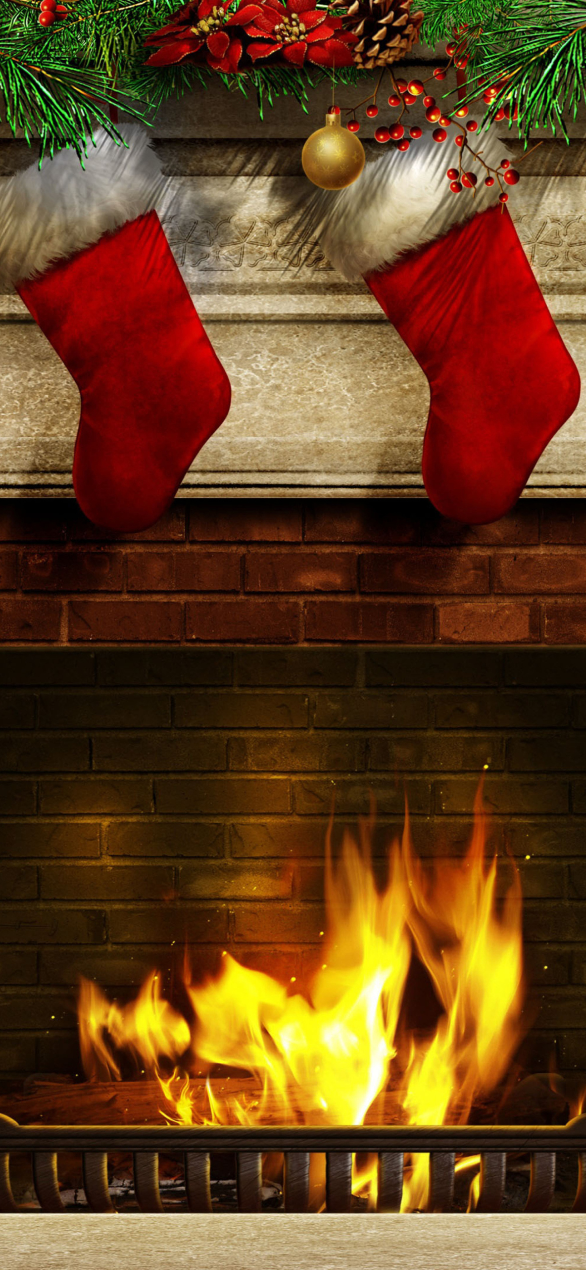 Christmas Fireplace iPhone Wallpapers Wallpaper Cave