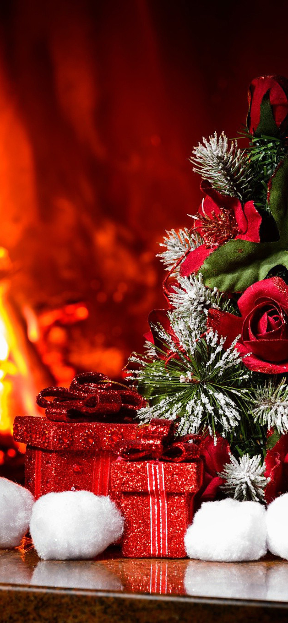 Christmas Fireplace iPhone Wallpapers Wallpaper Cave
