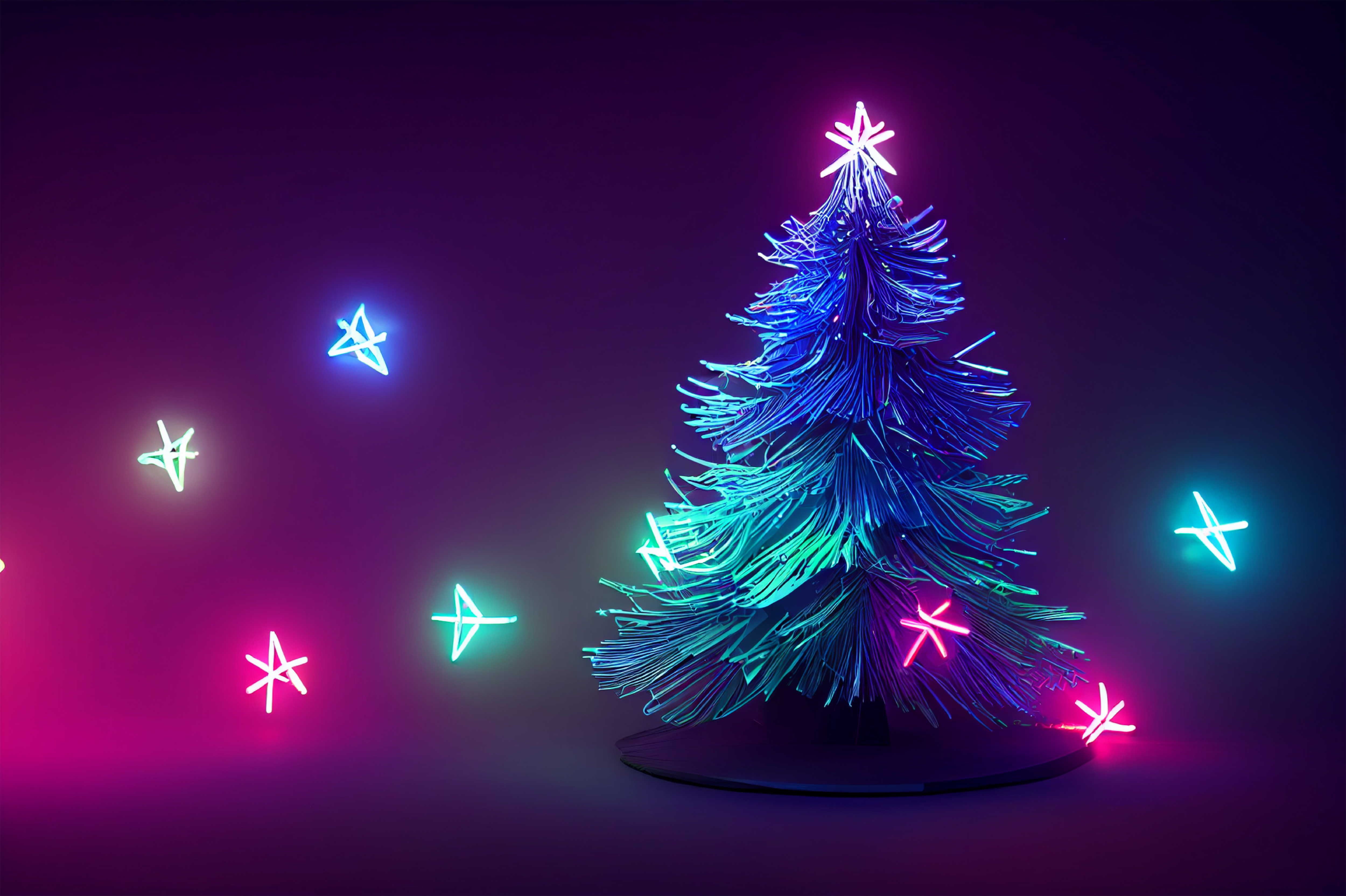 4k Neon Christmas Wallpapers Wallpaper Cave