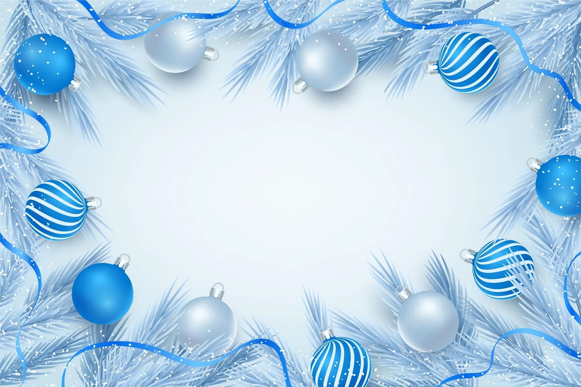 Blue And White Christmas Background Wallpaper