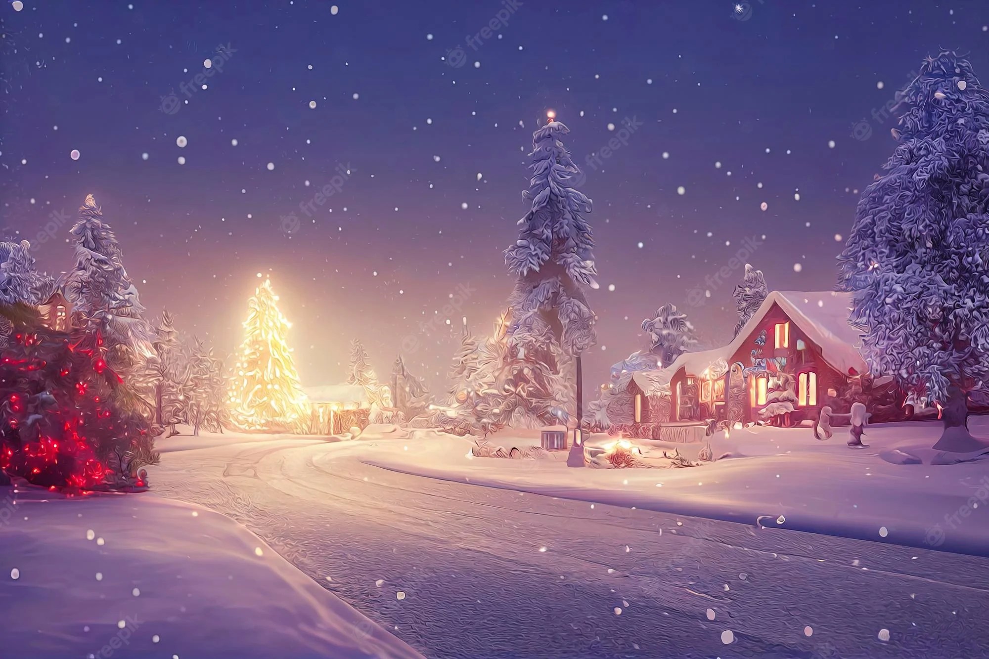 Village Christmas Tree Wallpapers Wallpaper Cave