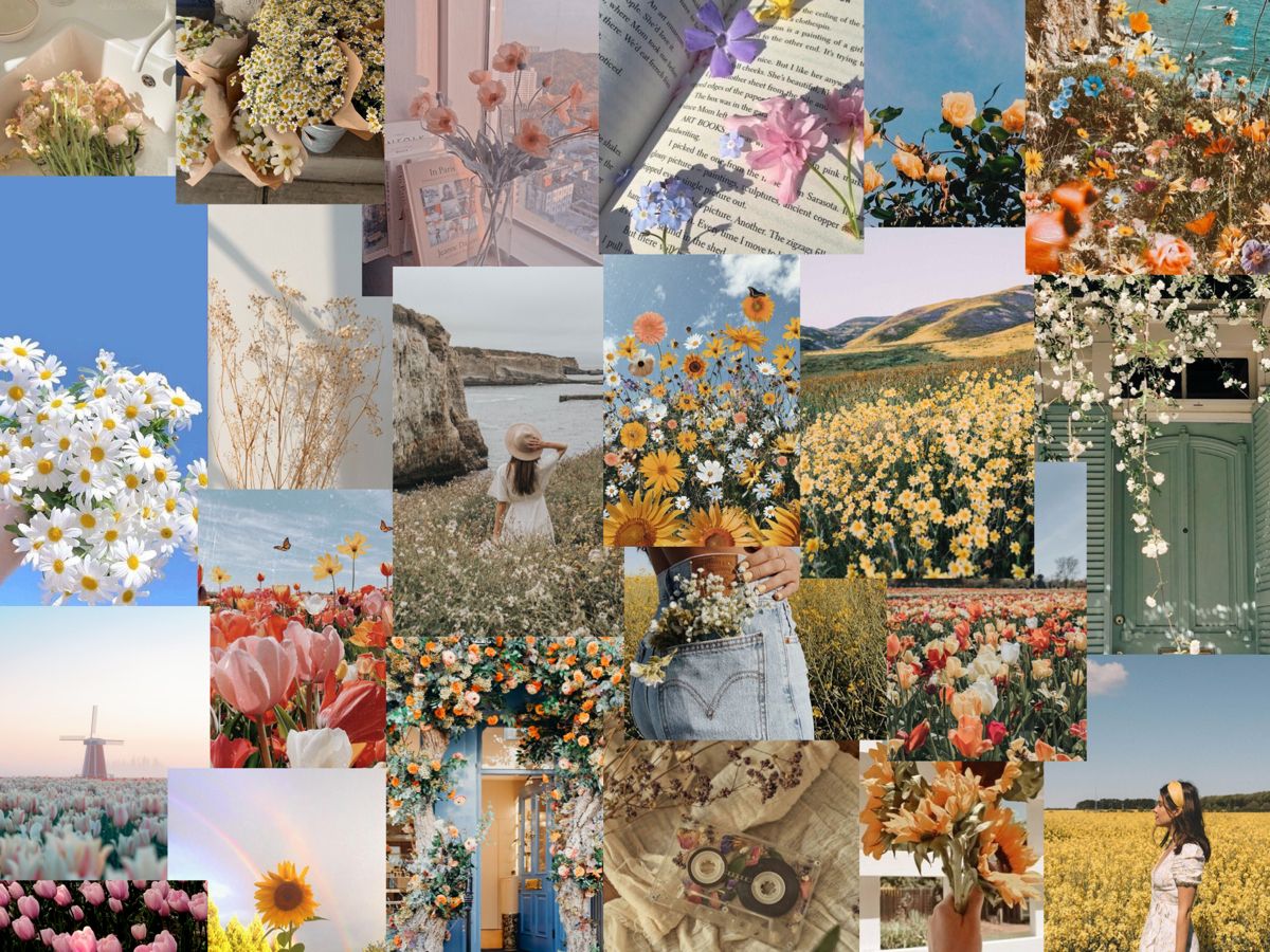 Aesthetic Desktop Spring Collage Wallpapers Wallpaper Cave
