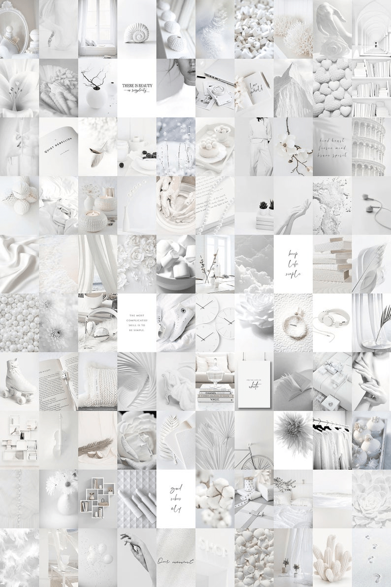 Aesthetic White Collage Wallpapers Wallpaper Cave