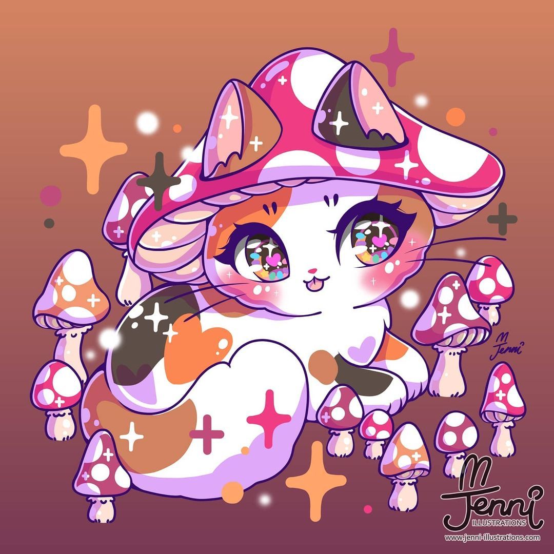 Mushroom Cat Wallpapers Wallpaper Cave