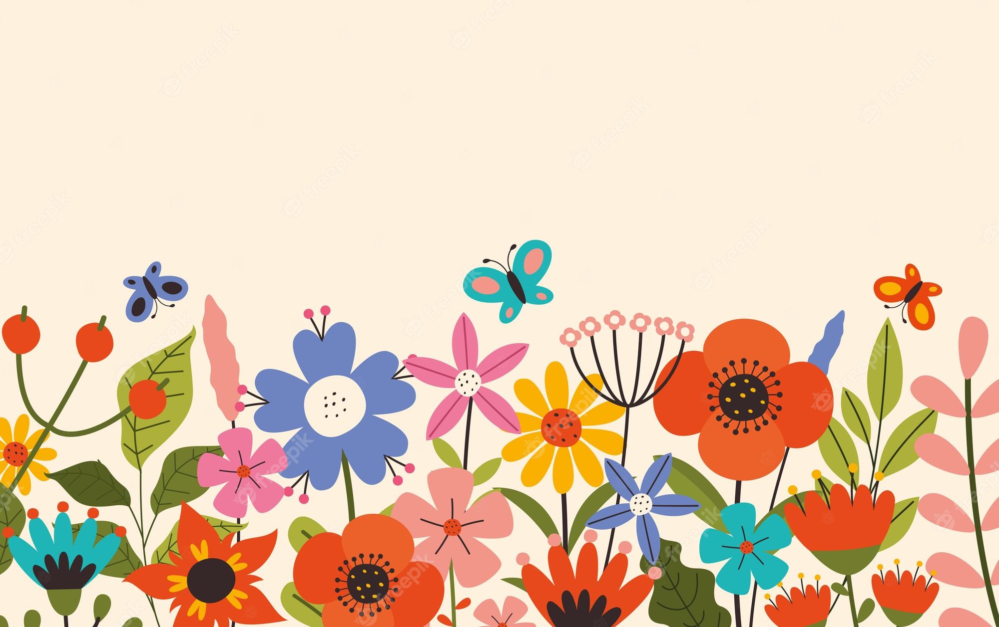 Springtime Cartoon Flowers Wallpapers Wallpaper Cave