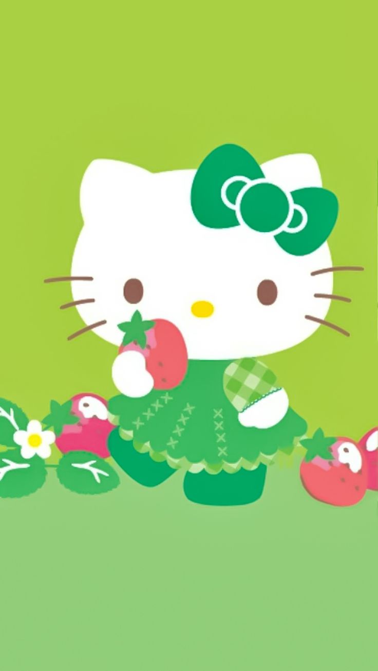 Green Hello Kitty Wallpapers Wallpaper Cave