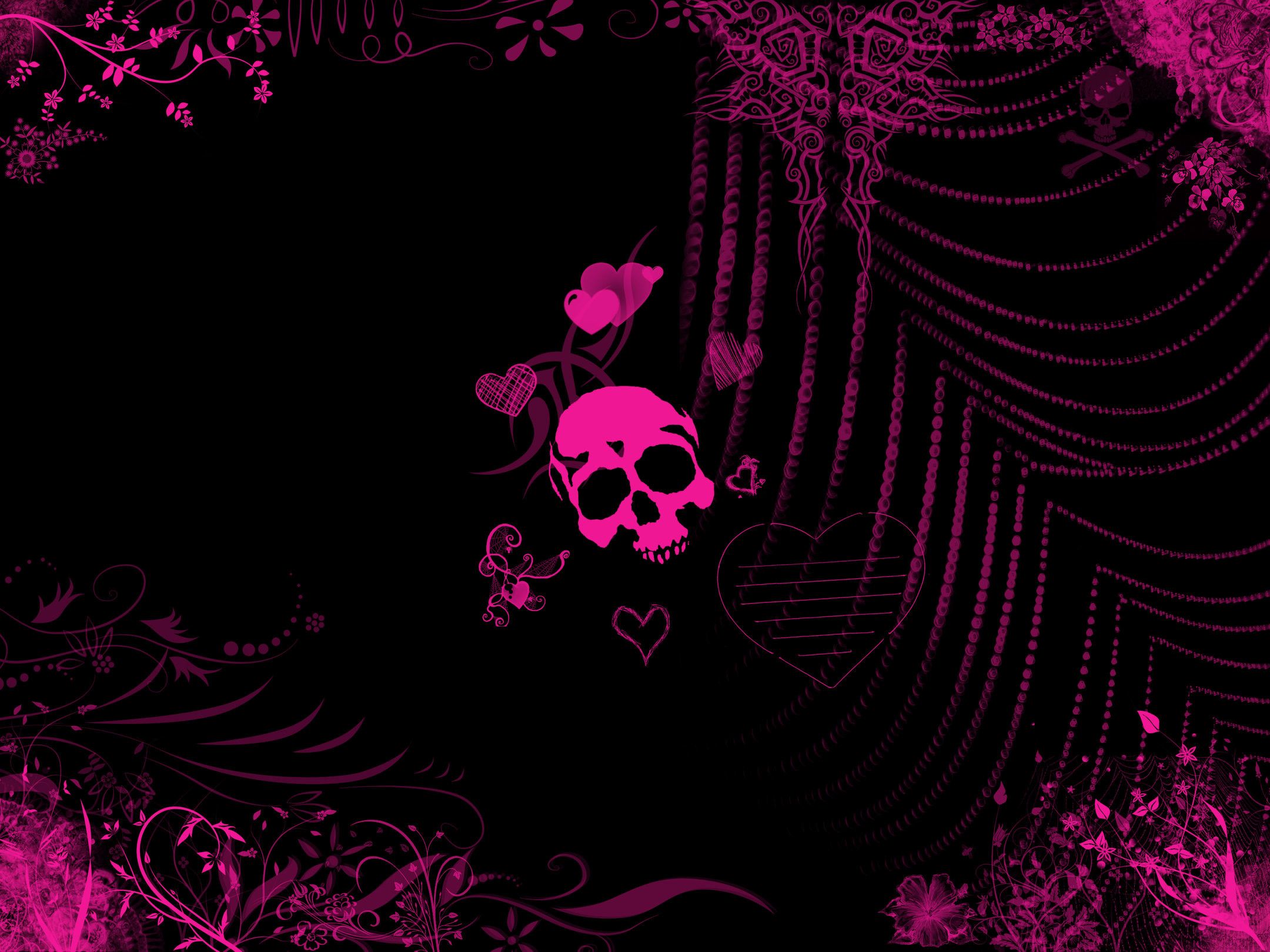 Black And Pink Skull Wallpapers Wallpaper Cave