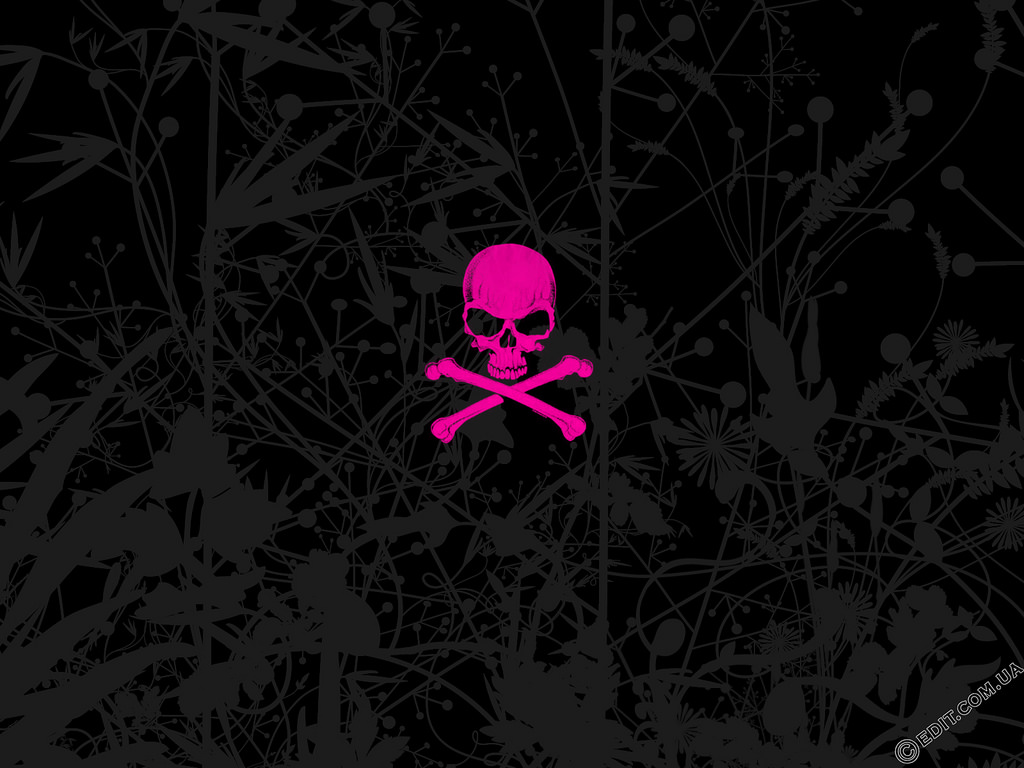 Pink Skull And Crossbones Wallpaper