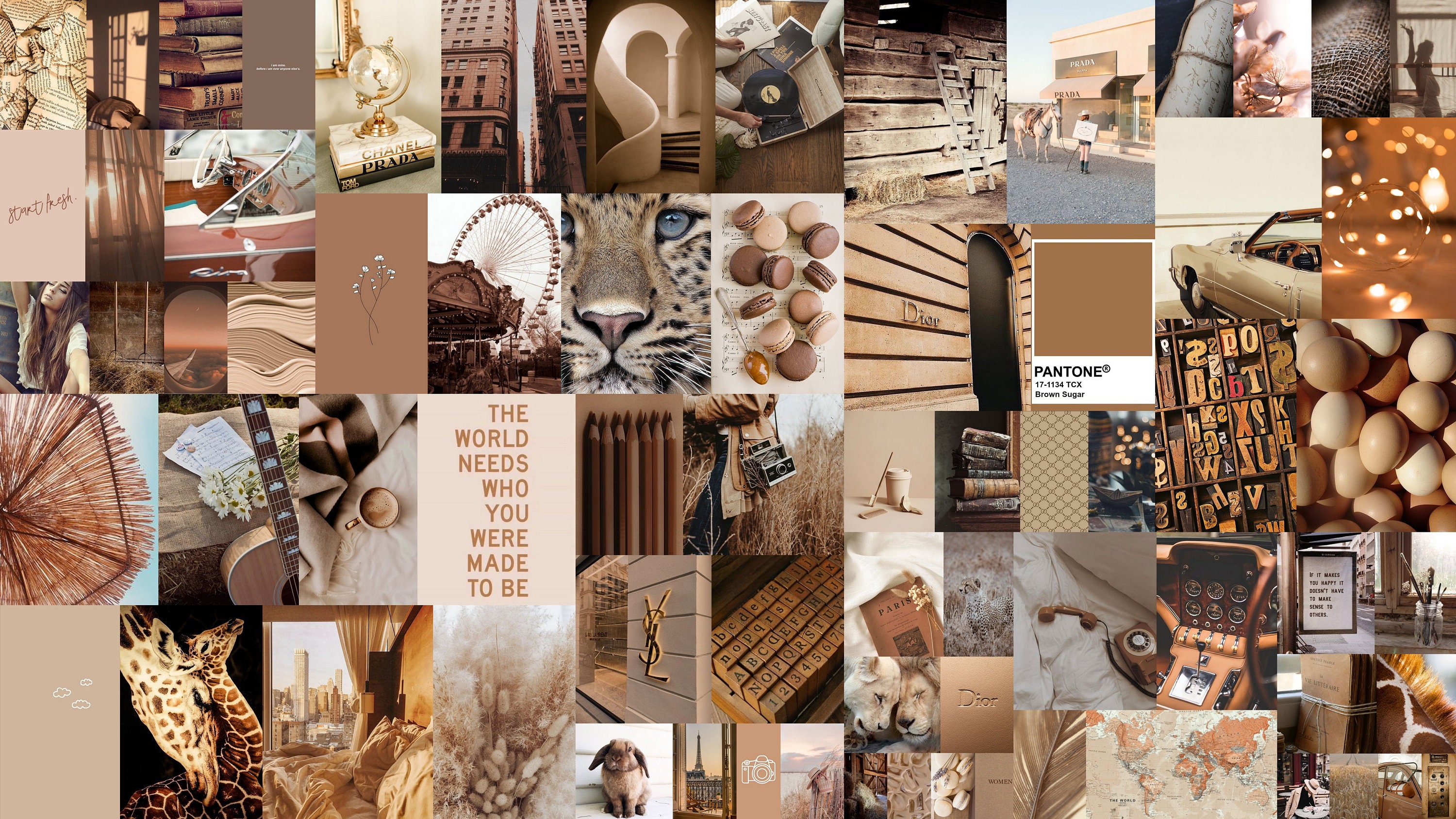 Aesthetic Brown Collage Wallpapers Wallpaper Cave