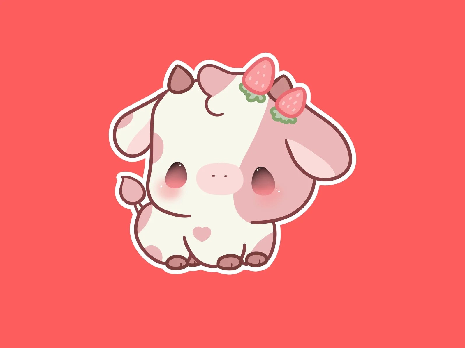 Share 73+ kawaii strawberry cow wallpaper latest in.cdgdbentre