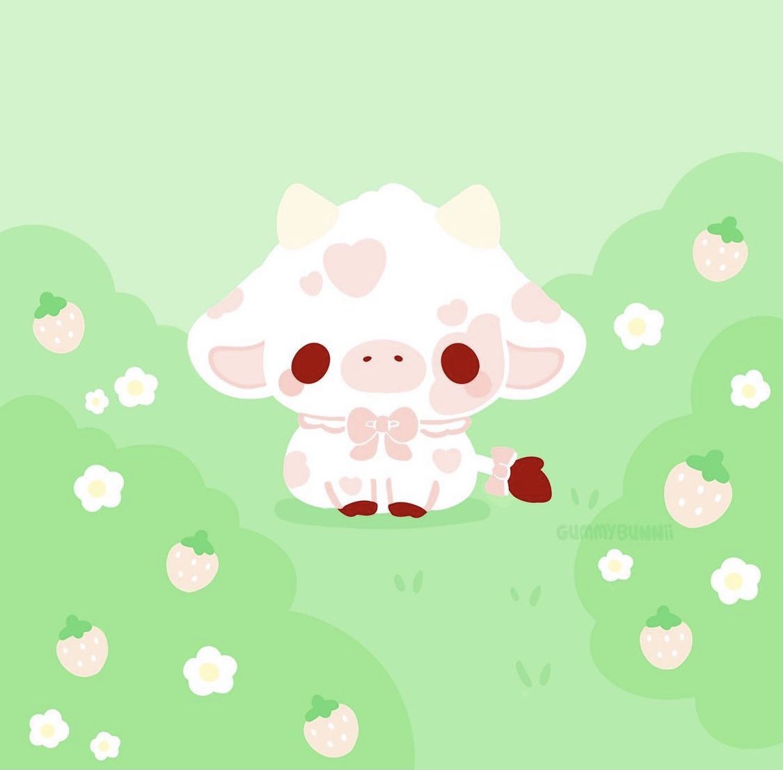 Share 78+ cute strawberry cow wallpapers best in.cdgdbentre