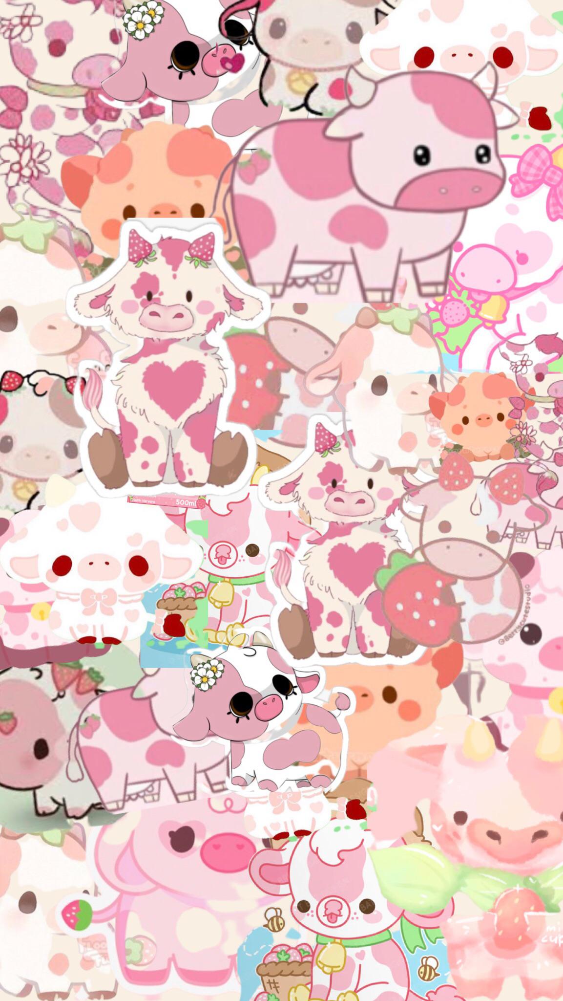 Cute Strawberry Cow Wallpapers Wallpaper Cave